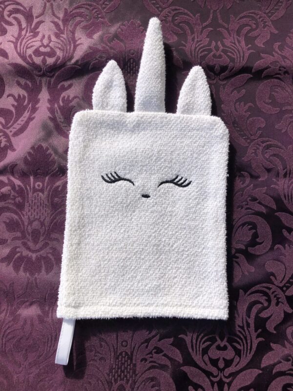 Waschhandschuh Einhorn Weiss