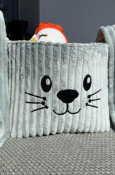 Osterkörbchen Bunny Blau Cord