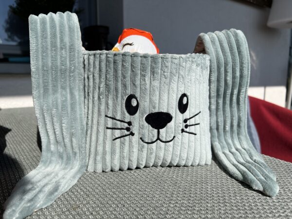 Osterkörbchen Bunny Blau Cord