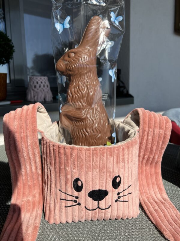 Osterkörbchen Bunny Rosa Cord