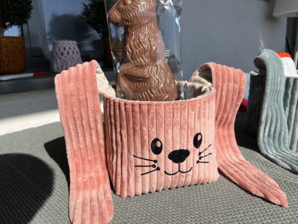 Osterkörbchen Bunny Rosa Cord - Image 2