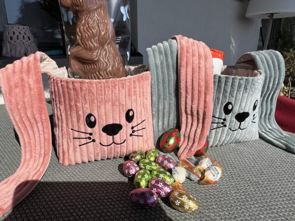 Osterkörbchen Bunny Rosa Cord - Image 3