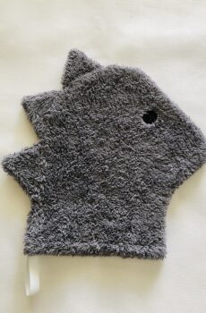 Waschhandschuh Drachen grau