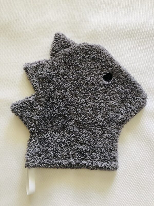 Waschhandschuh Drachen grau