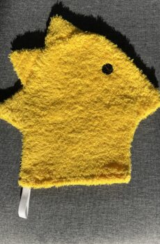 Waschhandschuh Drachen gelb