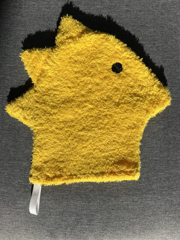 Waschhandschuh Drachen gelb