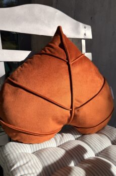 Edles Zierkissen Lindenblatt rostbraun Herz 🧡